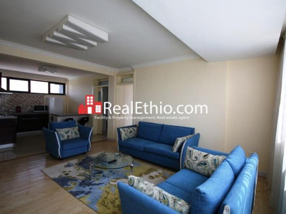 2BR furnished and serviced apartment for rent, Meskel Flower, Addis Ababa, Ethiopia.