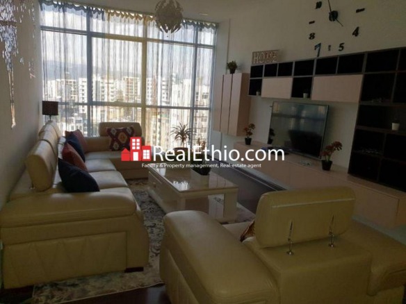 3BR furnished apartment for rent, Bole Edna Mall,  Addis Ababa, Ethiopia.