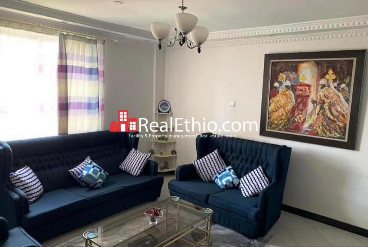 Arat Kilo, three bedrooms furnished condominium apartment for rent, Addis Ababa