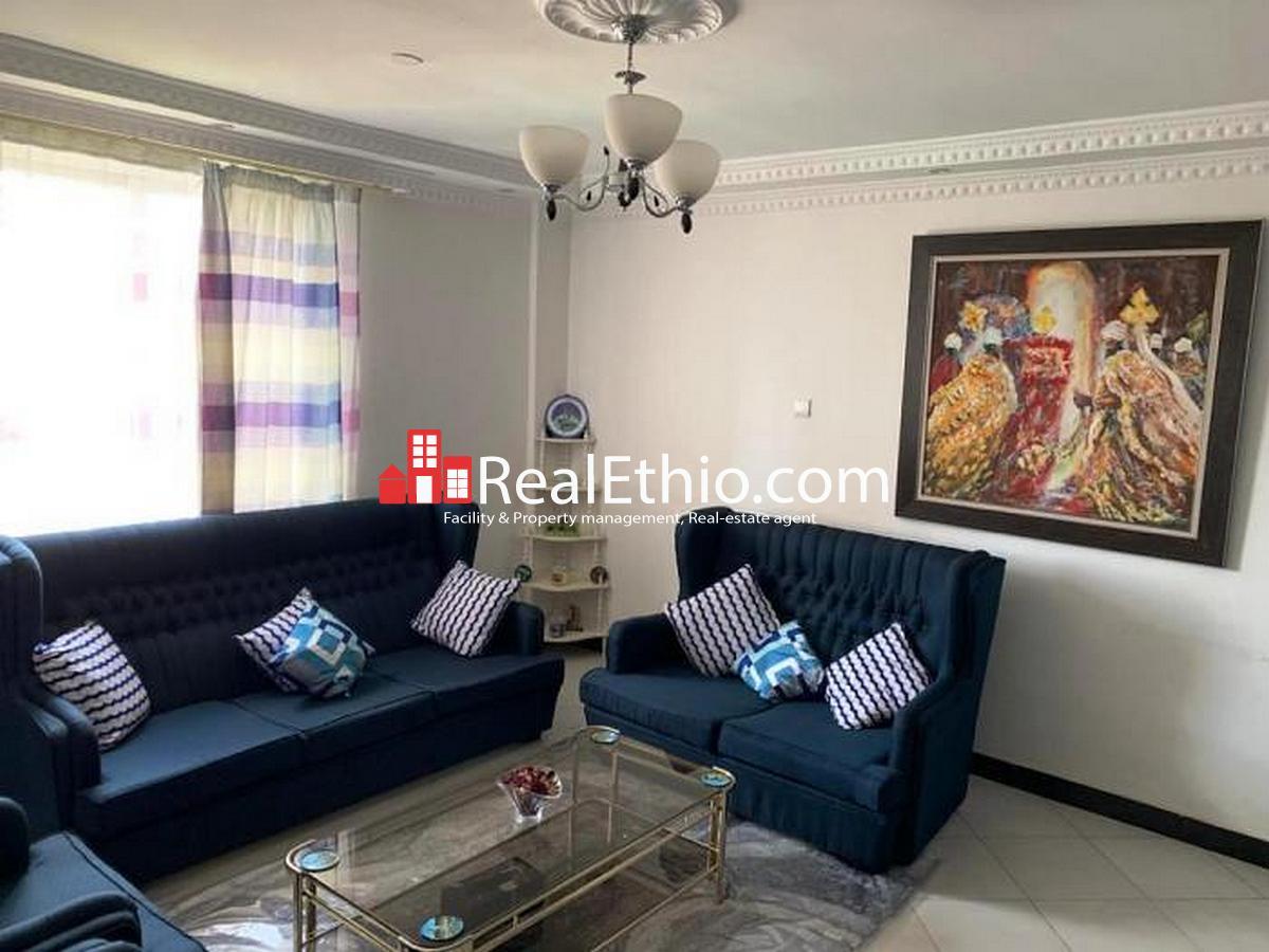 Arat Kilo, three bedrooms furnished condominium apartment for rent, Addis Ababa