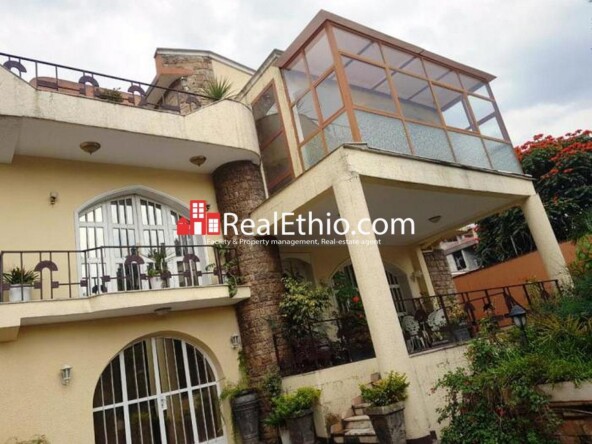 Five bed room ground plus one furnished house for rent in a shared compound at Bole, Addis Ababa, Ethiopia.