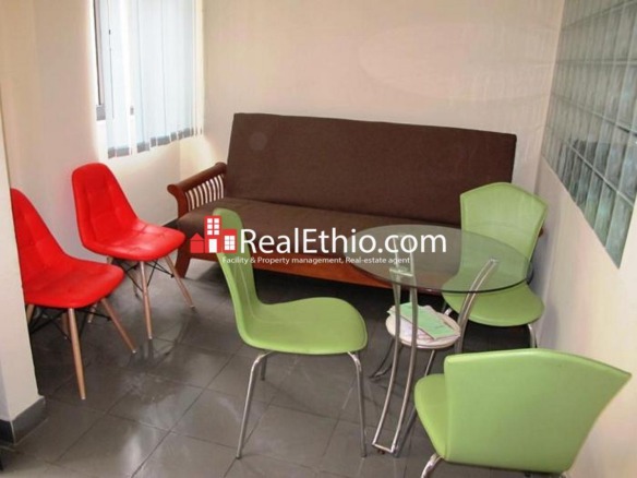 Furnished studio apartment for rent, Kazanchis, Addis Ababa, Ethiopia.