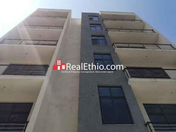 Gerji, G+5 Apartment building for rent, Addis Ababa. The building is located in a residential area. On ground floor it has parking space for 10 cars a