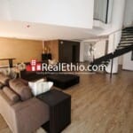 Meskel Square, three bedrooms furnished duplex penthouse apartment for rent, Addis Ababa.