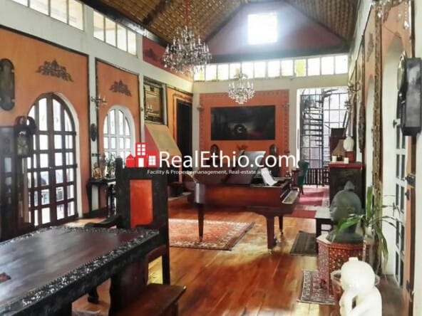 Sidist Kilo, Furnished Antic 7 bedrooms house for rent, Addis Ababa, Ethiopia.