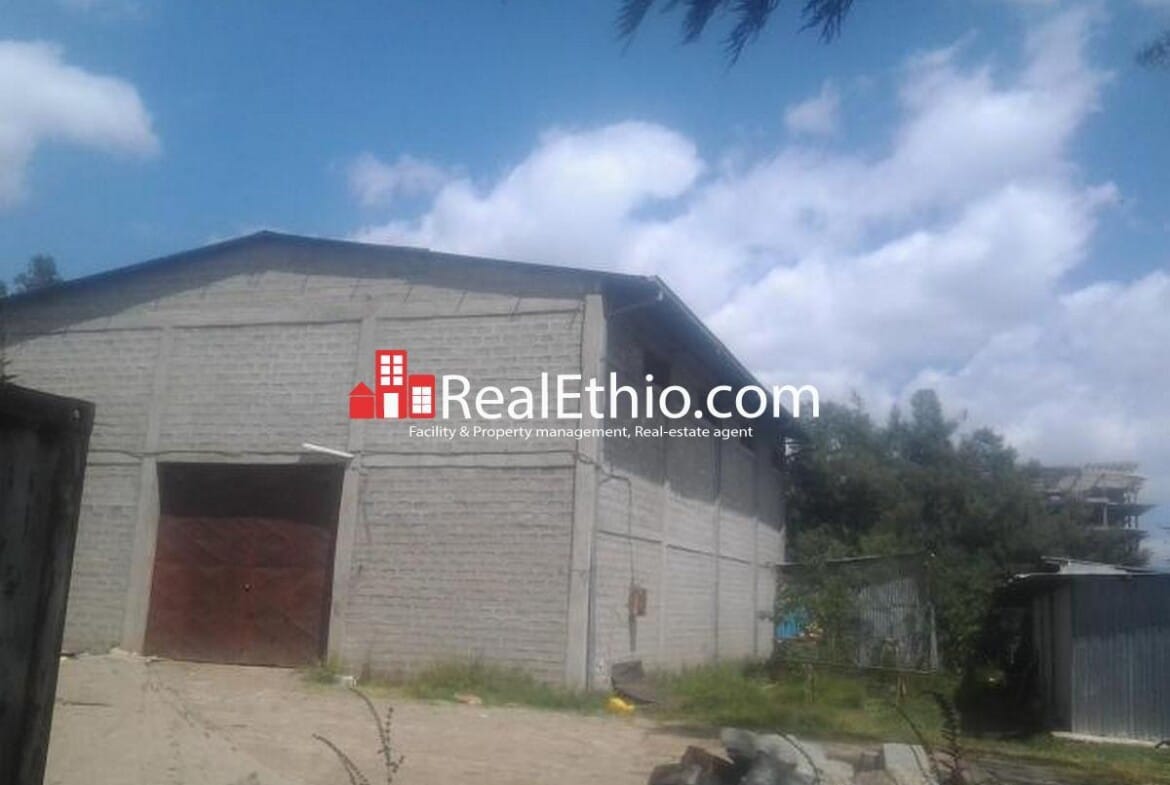 Warehouse of 350 meter square on 2600 meter square plot of land for rent at Kera, Addis Ababa, Ethiopia.