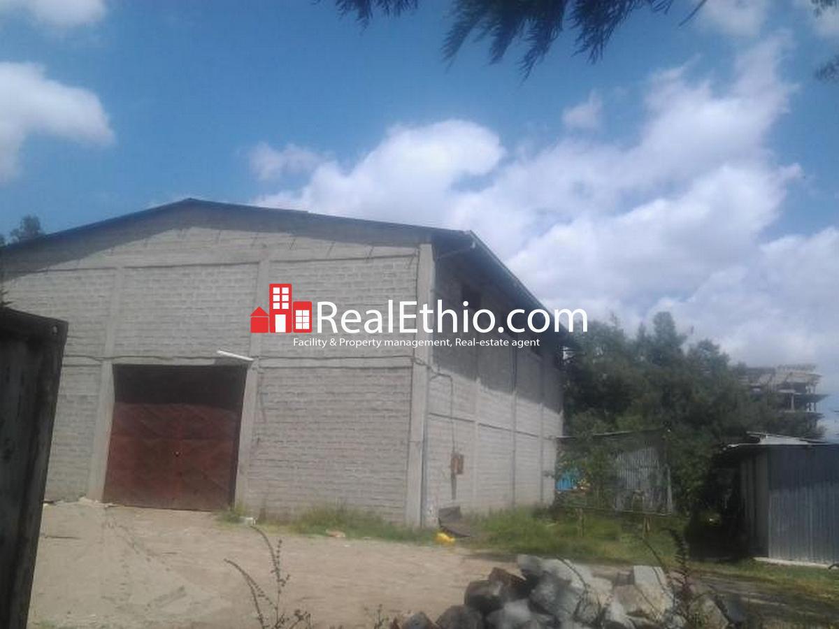 Warehouse of 350 meter square on 2600 meter square plot of land for rent at Kera, Addis Ababa, Ethiopia.