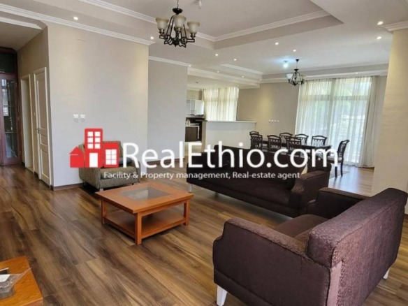 Piazza, 3 bedrooms furnished apartment for rent, Addis Ababa.