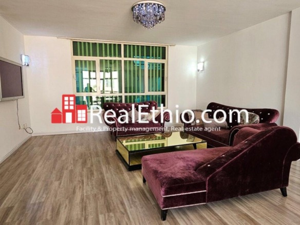 Three bed room furnished apartment flat for rent at Bole, Addis Ababa, Ethiopia.