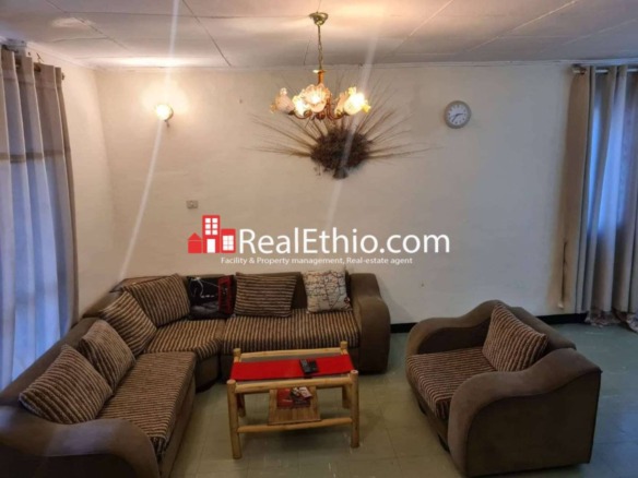 Bole Olompia, 2 bedrooms furnished house for rent, Addis Ababa.