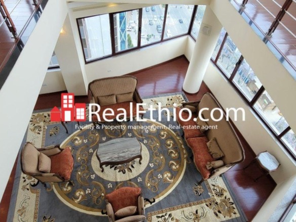 Bole Olompia, Four bedrooms furnished duplex apartment for rent, Addis Ababa, Ethiopia.