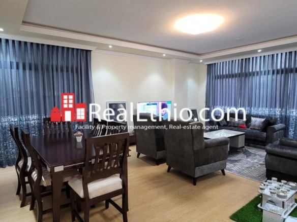 Hayahulet, fully furnished three bedrooms apartment for rent, Addis Ababa.