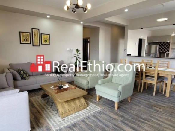 Bole near the airport, furnished 3 bedrooms apartment for rent, Addis Ababa.