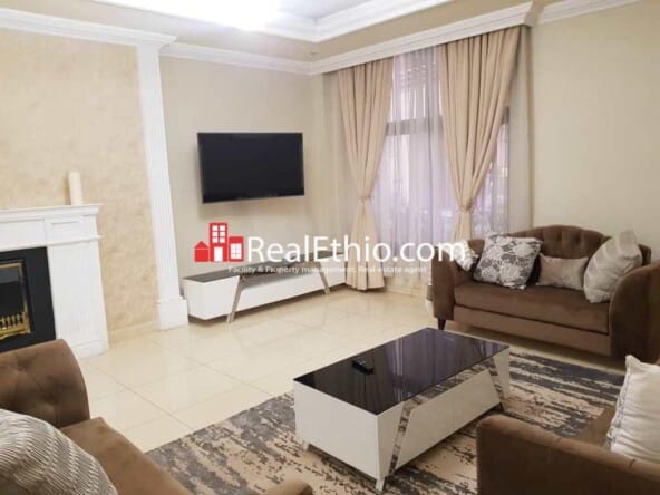 Bole, furnished 3 bedrooms apartment for rent, Addis Ababa.