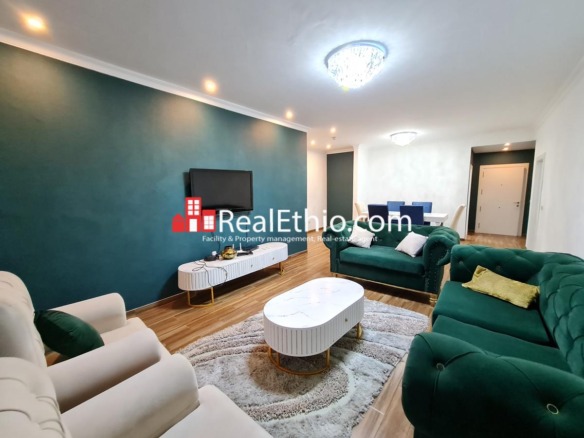 Bole near EU, 2 bedrooms furnished apartment for rent, Addis Ababa.