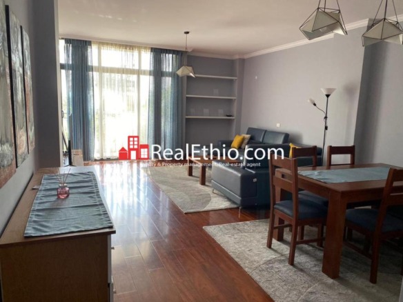Bole Olompia, 3 bedrooms furnished apartment for rent, Addis Ababa.