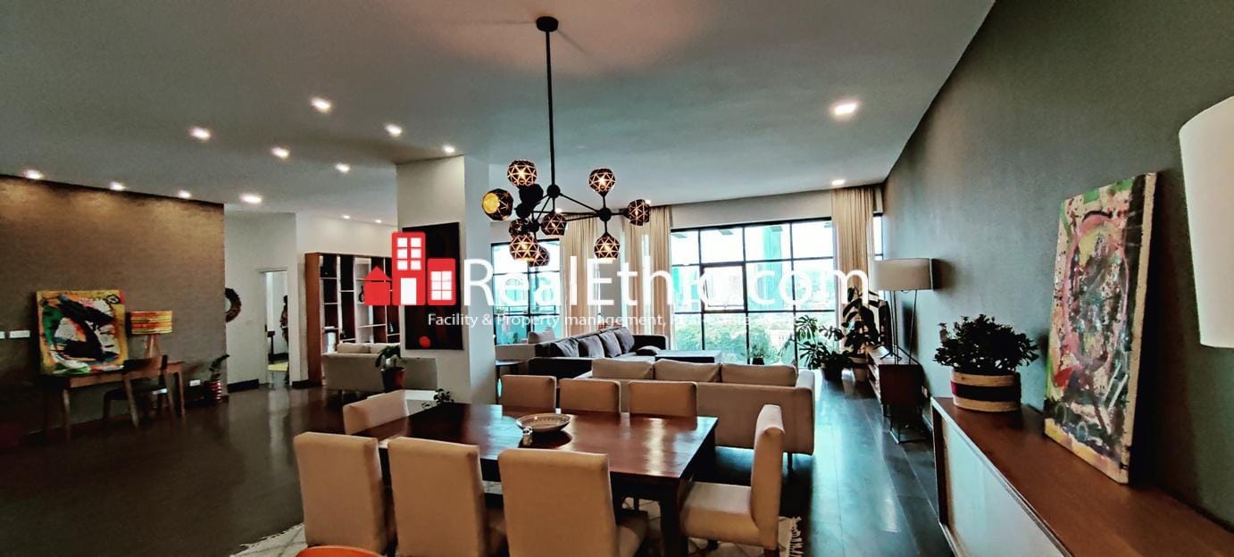 Kazanchis close to ECA, 3 Bedrooms furnished apartment for rent, Addis Ababa.