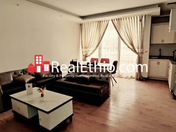 Megenagna Top View, 2 bedrooms furnished apartment for rent, Addis Ababa.