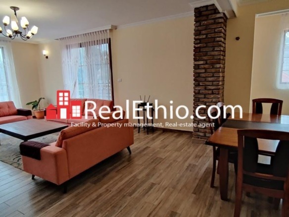 2 Bedrooms furnished apartment for rent, Hayahulet, Addis Ababa, Ethiopia.