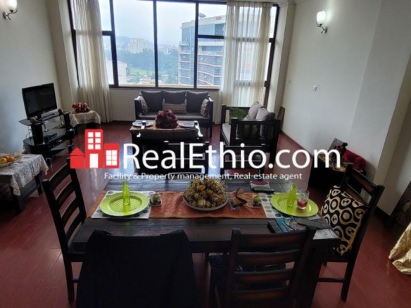 2BR furnished apartment for rent, Bole Olompia, Addis Ababa, Ethiopia.