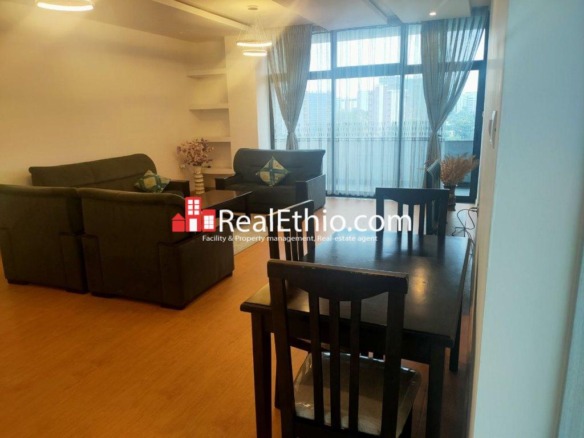 3 Bedrooms furnished apartment for rent, Bole Atlas near EU, Addis Ababa, Ethiopia.