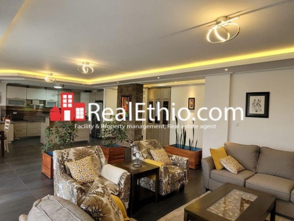 Gerji Mebrat Hail, 4 bedrooms furnished apartment for rent, Addis Ababa.