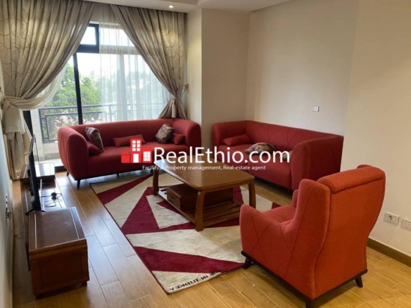 Wolo Sefer Bole, 3 bedrooms furnished apartment for rent, Addis Ababa.