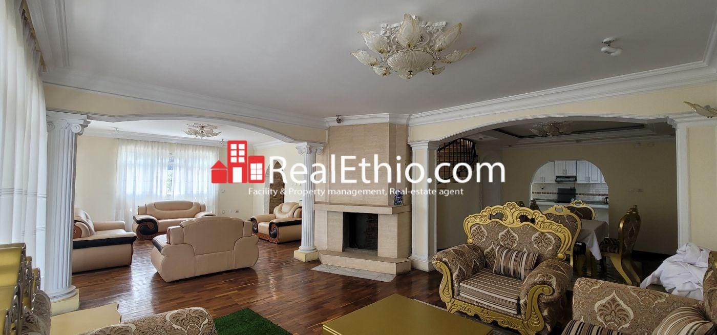 5 bedroom B+G+2 Furnished house for Rent, Megenagna top view, Addis Ababa, Ethiopia.