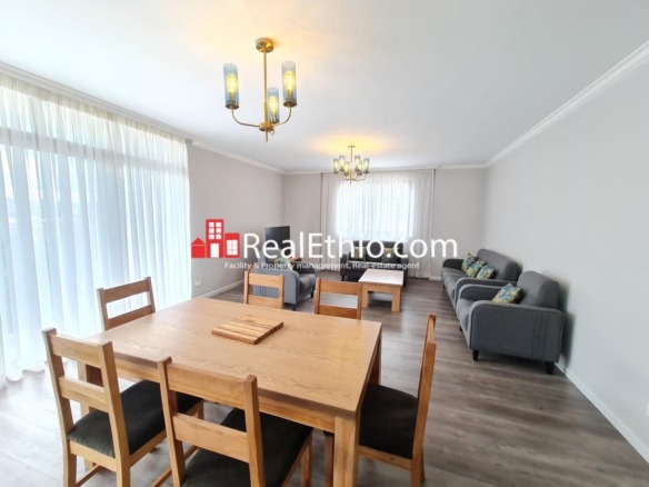 Bole, 3 Bedrooms furnished apartment for rent, Addis Ababa.
