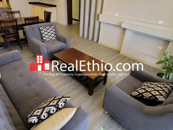 Meskel Square, Furnished 3 Bedrooms Apartment for Rent, Addis Ababa.