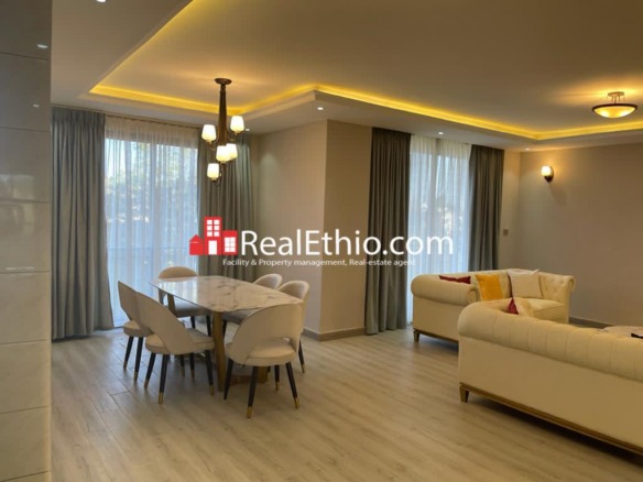 Gerji Merbrat Hail, 4 Bedrooms Furnished Apartment for Rent, Addis Ababa.