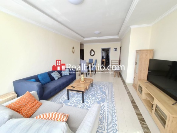 Bole Atlas, two bedrooms furnished apartment for rent, Addis Ababa, Ethiopia.