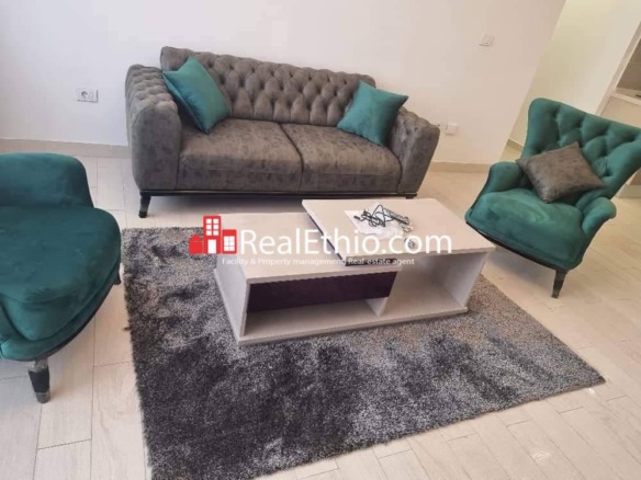 2 Bedrooms furnished apartment for rent, Gotera, Addis Ababa, Ethiopia.