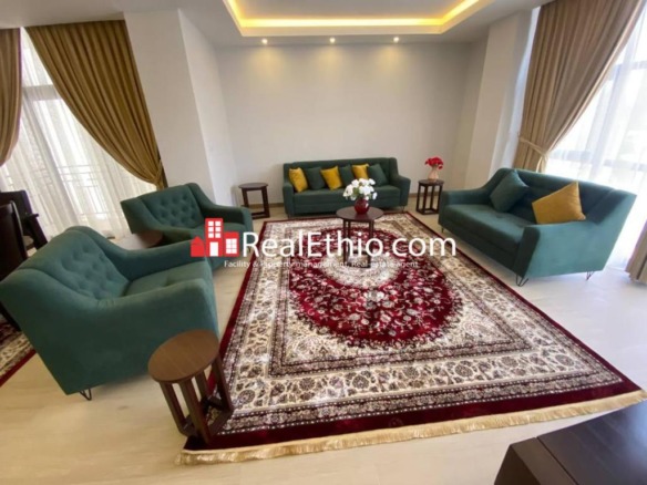 Bole Olympia, Furnished 3 bedrooms apartment for rent, Addis Ababa.