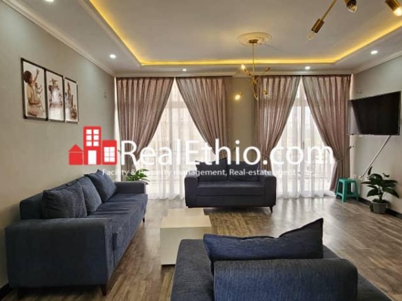 Gotera, Furnished 3 Bedrooms Furnished Apartment for Rent, Addis Ababa.