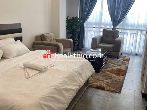 Lideta, Furnished Studio apartment for rent, Addis Ababa.