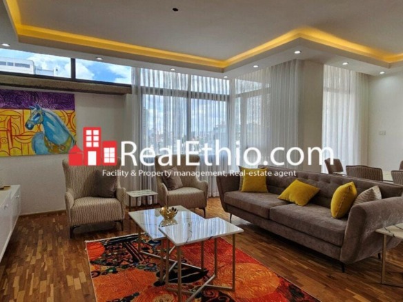 Bole Atlas, Furnished three bedrooms apartment for rent, Addis Ababa.