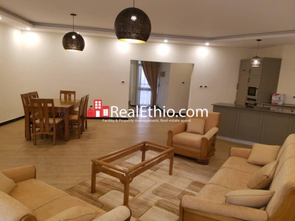 Bole Near EU, 3 Bedrooms Furnished Apartment for Rent, Addis Ababa.