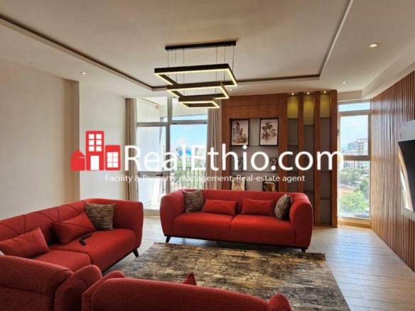 Bole, Three bedrooms furnished Apartment for Rent, Addis Ababa.
