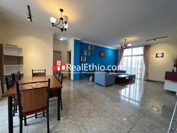 Hayahulet, Fully furnished three bedrooms apartment for rent, Addis Ababa.