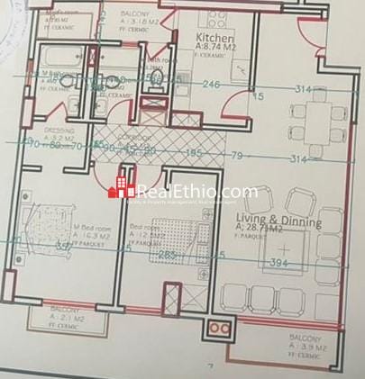 Mekanisa, 2 Bedrooms Apartment for Sale, Addis Ababa.