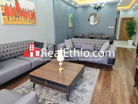 Bole, 3 Bedrooms furnished apartment for rent, Addis Ababa.