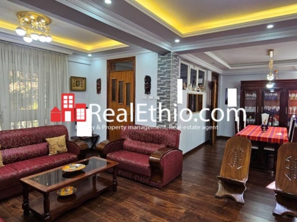 Bole Rwanada, Furnished G+1 Three bedrooms House for Rent, Addis Ababa.
