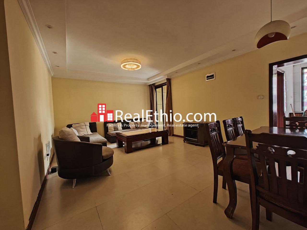 Furnished 3 bedrooms Apartment for Rent, CMC Tsehay Real Estate, Addis Ababa, Ethiopia.