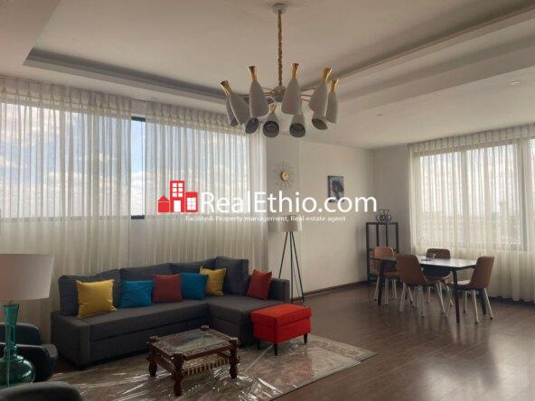 Three bedrooms Furnished Apartment for Rent, Bole near the Airport, Addis Ababa, Ethiopia.