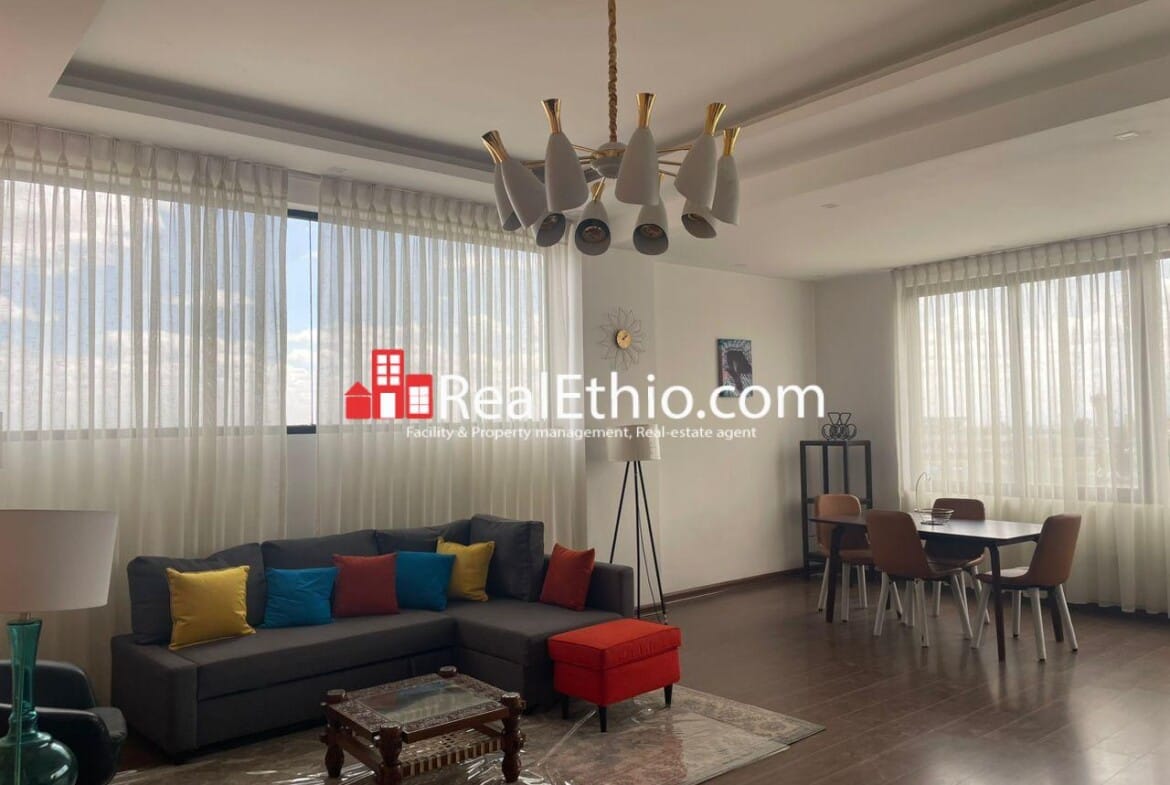 Three bedrooms Furnished Apartment for Rent, Bole near the Airport, Addis Ababa, Ethiopia.