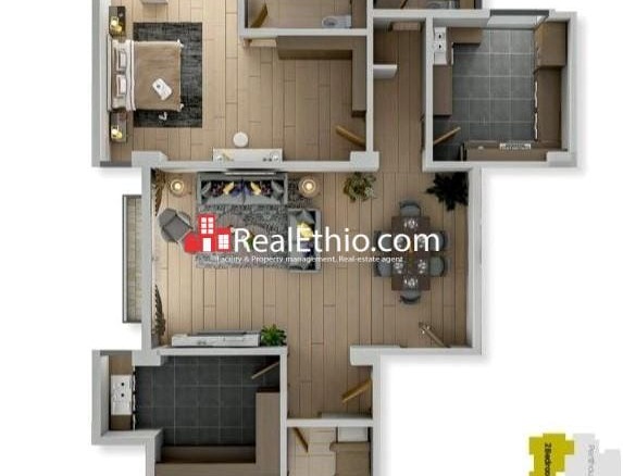 Two bedrooms Apartment for Sale, Bole Medhanialem, Addis Ababa, Ethiopia.