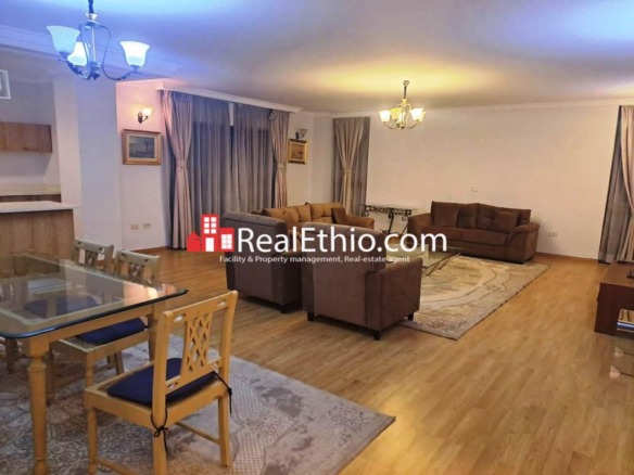 3 Bedrooms fully furnished apartment for rent, Bole Olympia, Addis Ababa, Ethiopia.