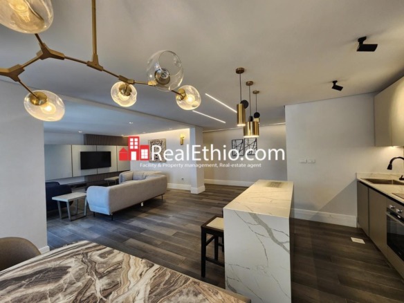2 Bedrooms furnished apartment for rent, Bole, Addis Ababa, Ethiopia.