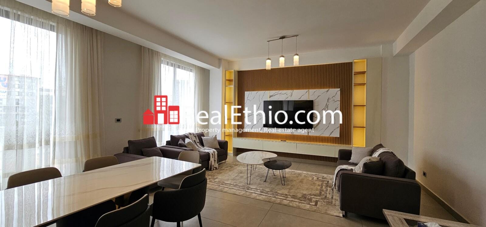 3 Bedrooms fully furnished apartment for rent, Bole Rwanda, Addis Ababa, Ethiopia.
